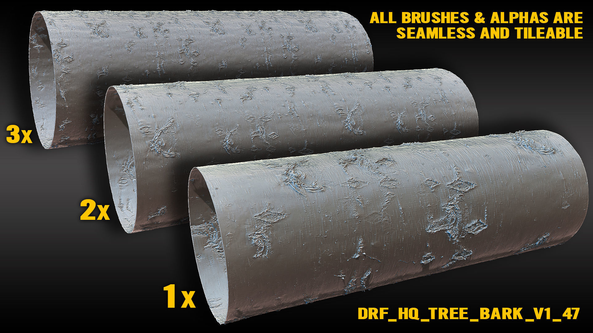 Ultra HQ Tree Bark Sculpt Zbrush brushes and Alphas Vol1 3D model_37