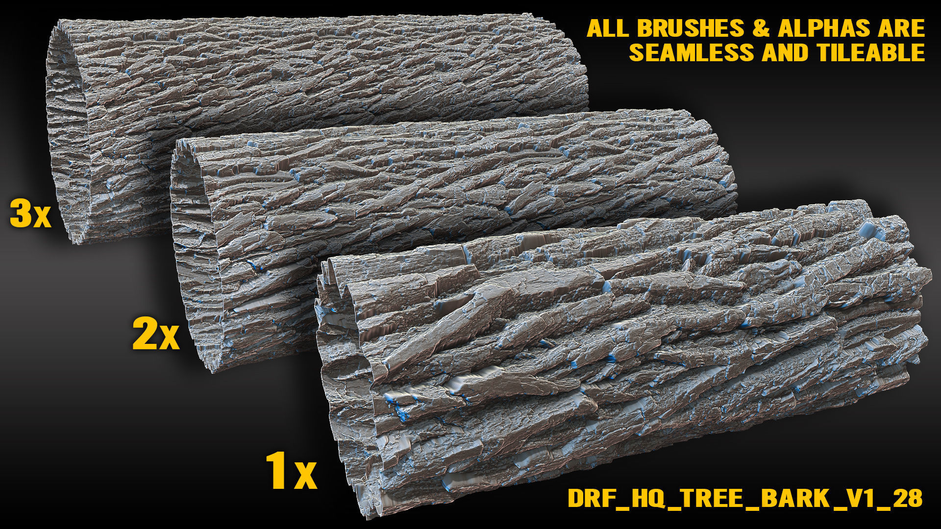 Ultra HQ Tree Bark Sculpt Zbrush brushes and Alphas Vol1 3D model_7