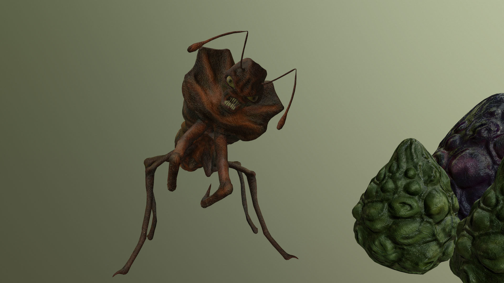 Monster Bug Mantis Low-poly 3D model_19