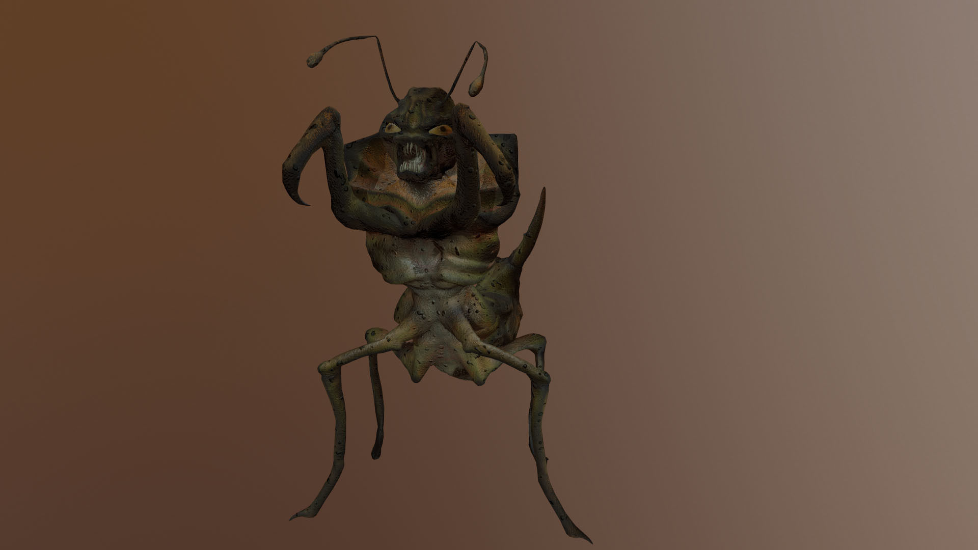 Monster Bug Mantis Low-poly 3D model_2