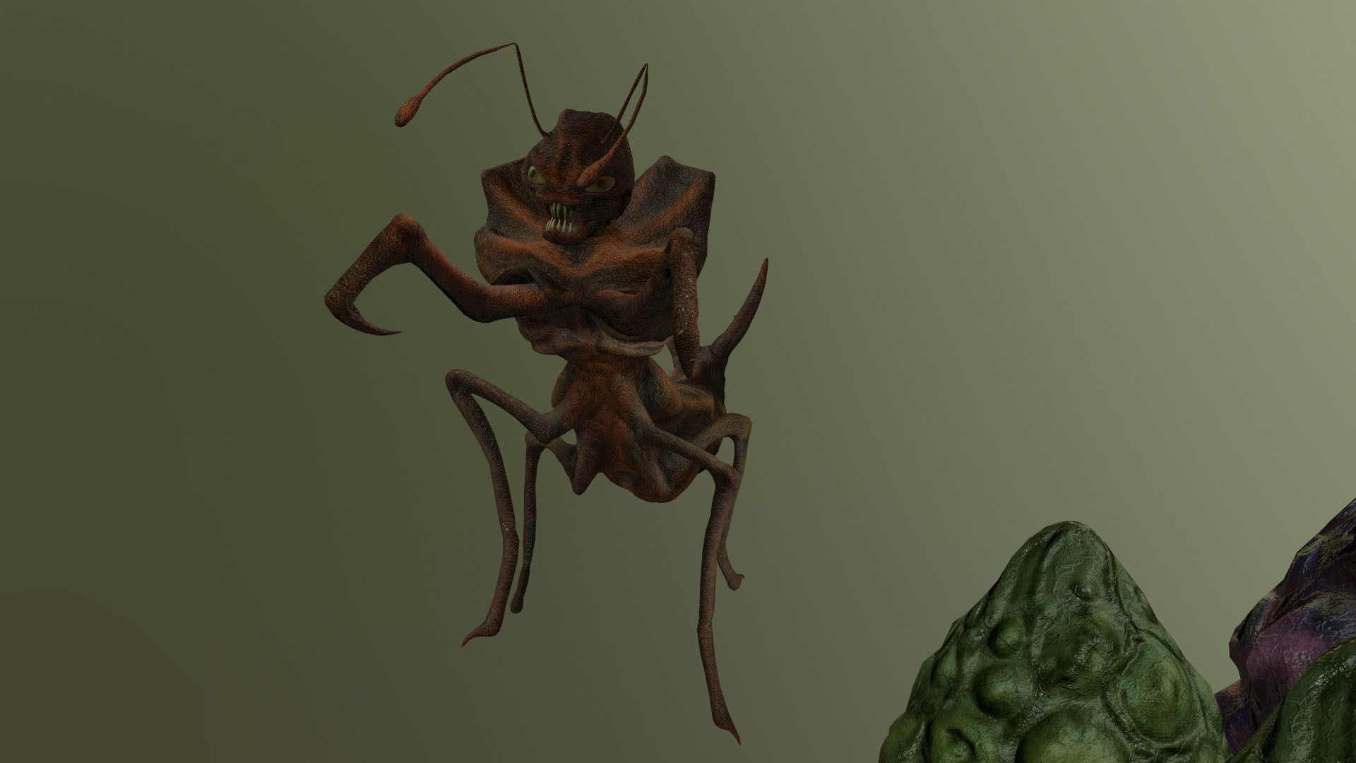 Monster Bug Mantis Low-poly 3D model_20