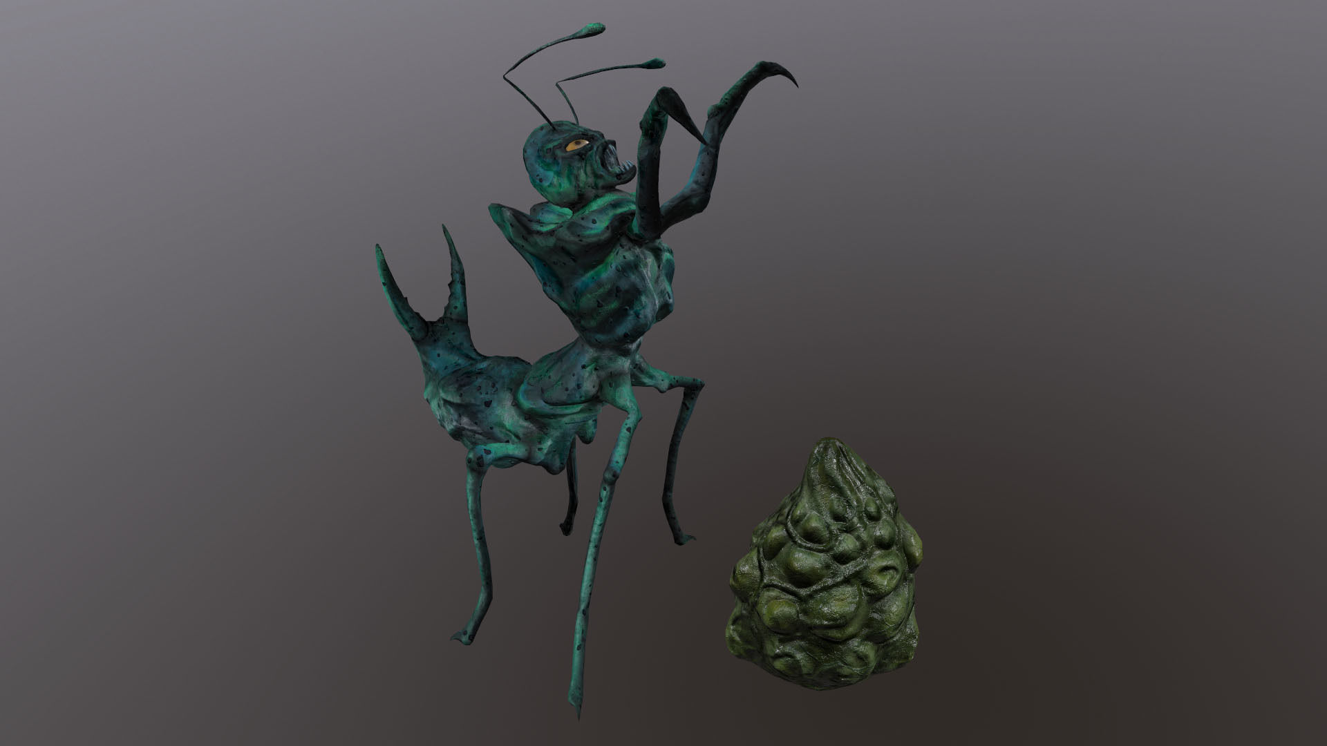 Monster Bug Mantis Low-poly 3D model_5