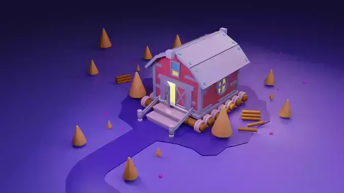 Residential cartoon house