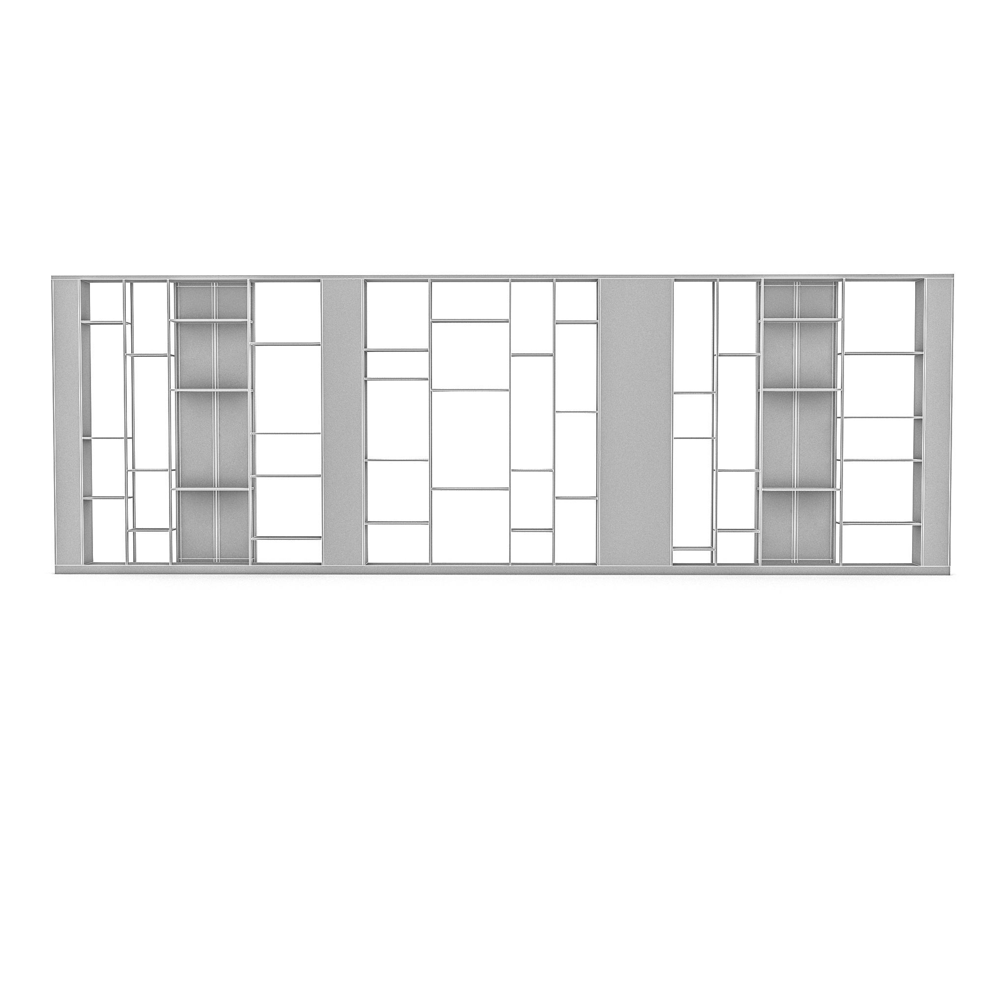 3D classic library model Low-poly 3D model_6