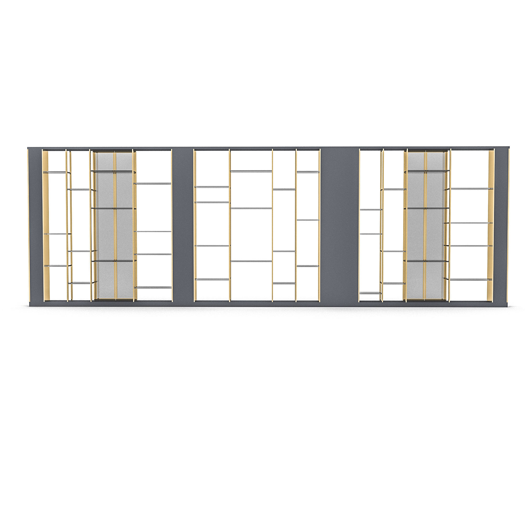 3D classic library model Low-poly 3D model_2