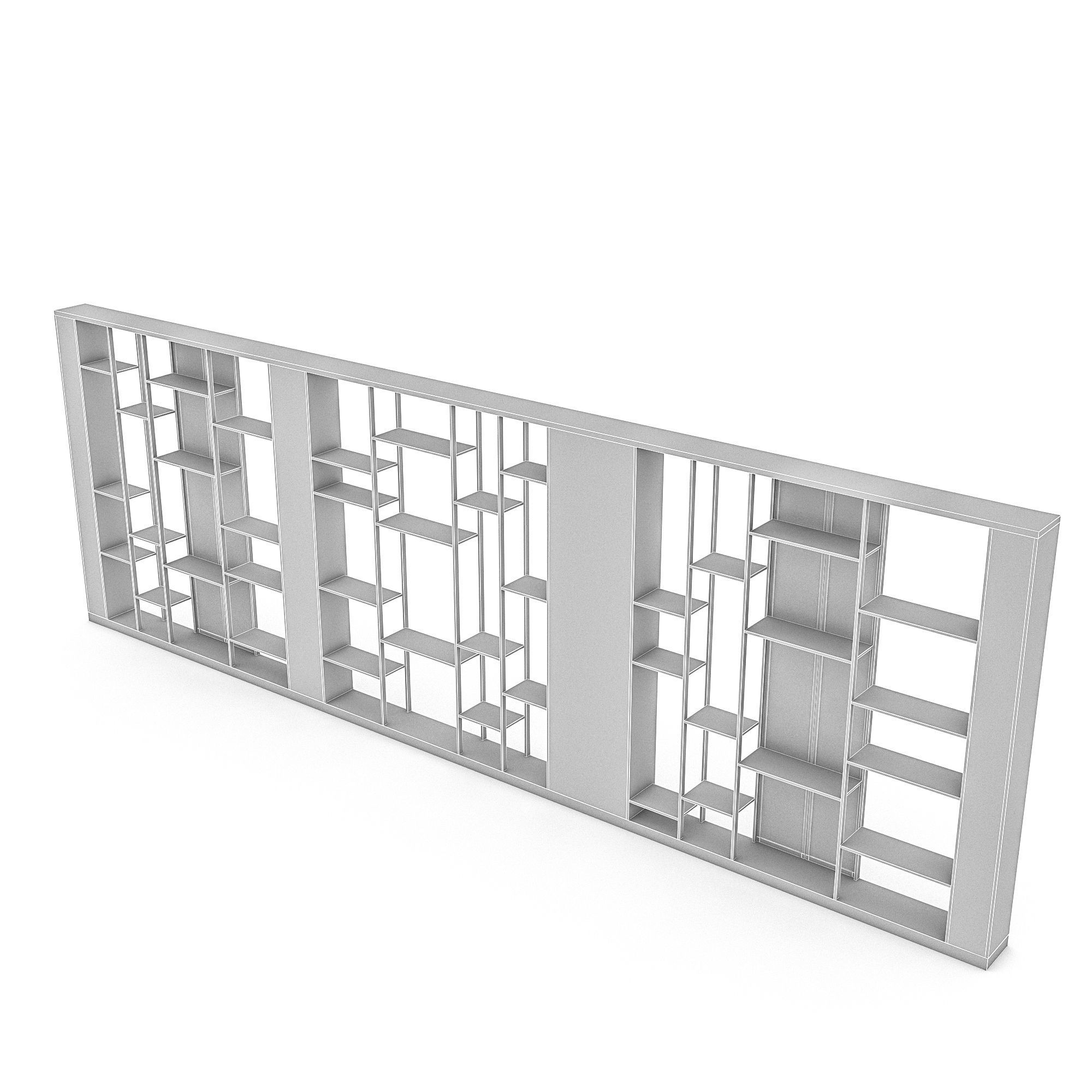 3D classic library model Low-poly 3D model_5