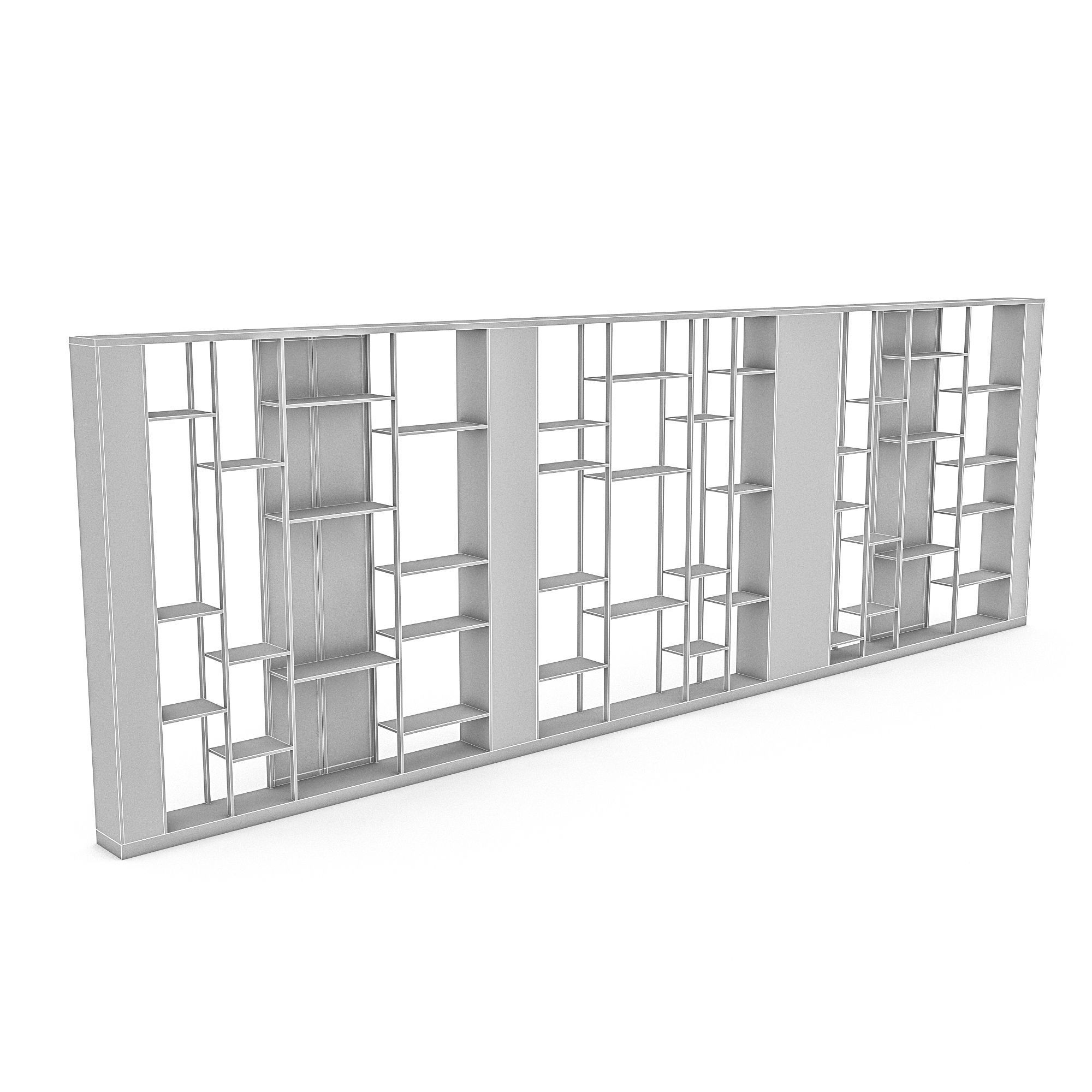 3D classic library model Low-poly 3D model_4