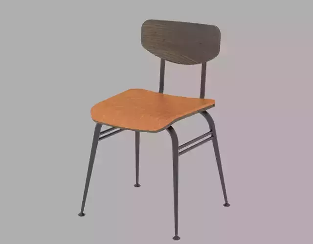 STARBUCKS - 3D school chair with leather 3D model