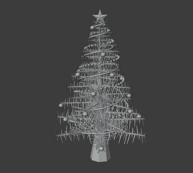 Christmas tree Low-poly 3D model_1