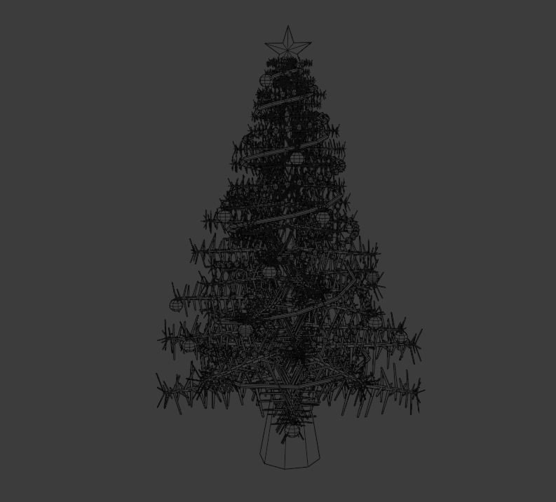 Christmas tree Low-poly 3D model_2