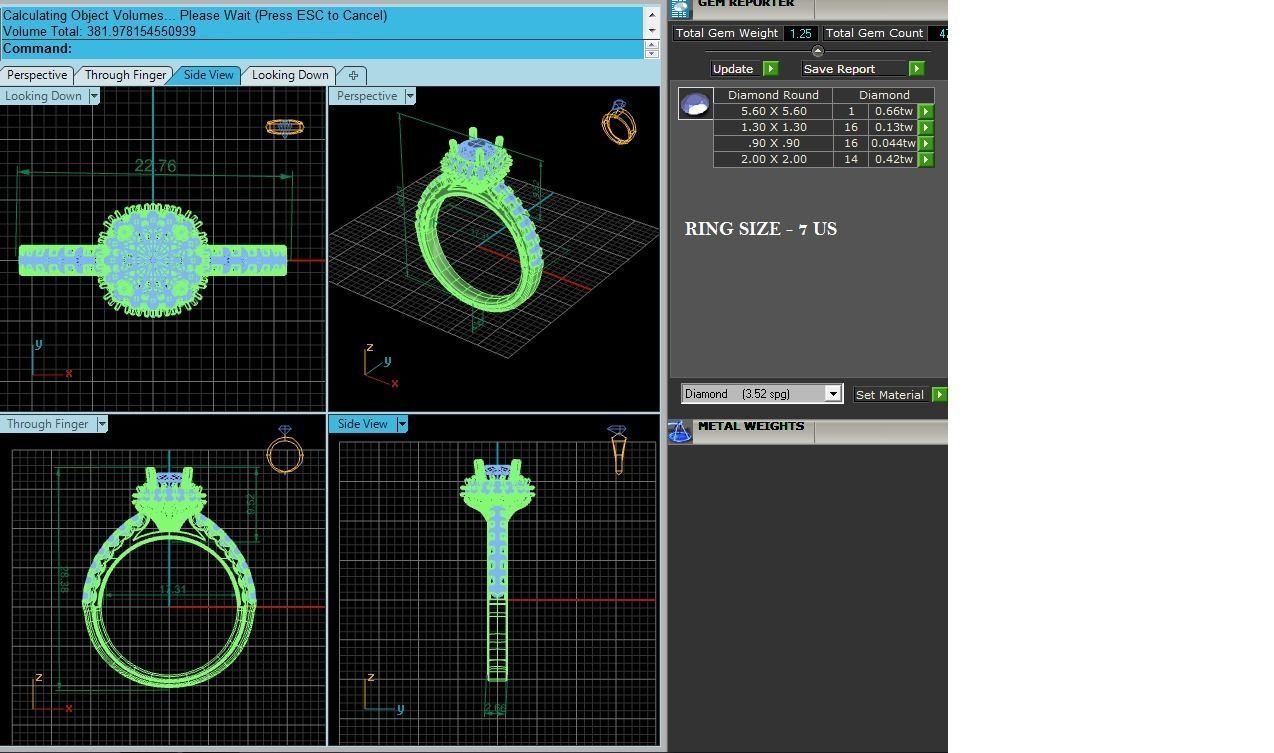 Round Halo solitaire wedding engagement ring with 360 view 3D print model_4