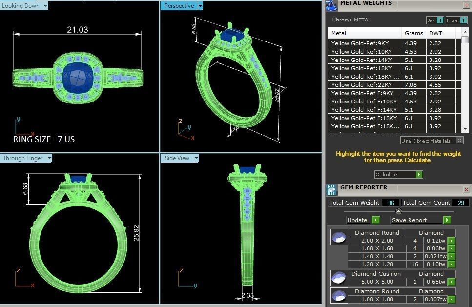 Round Halo solitaire wedding engagement ring with 360 view 3D print model_4