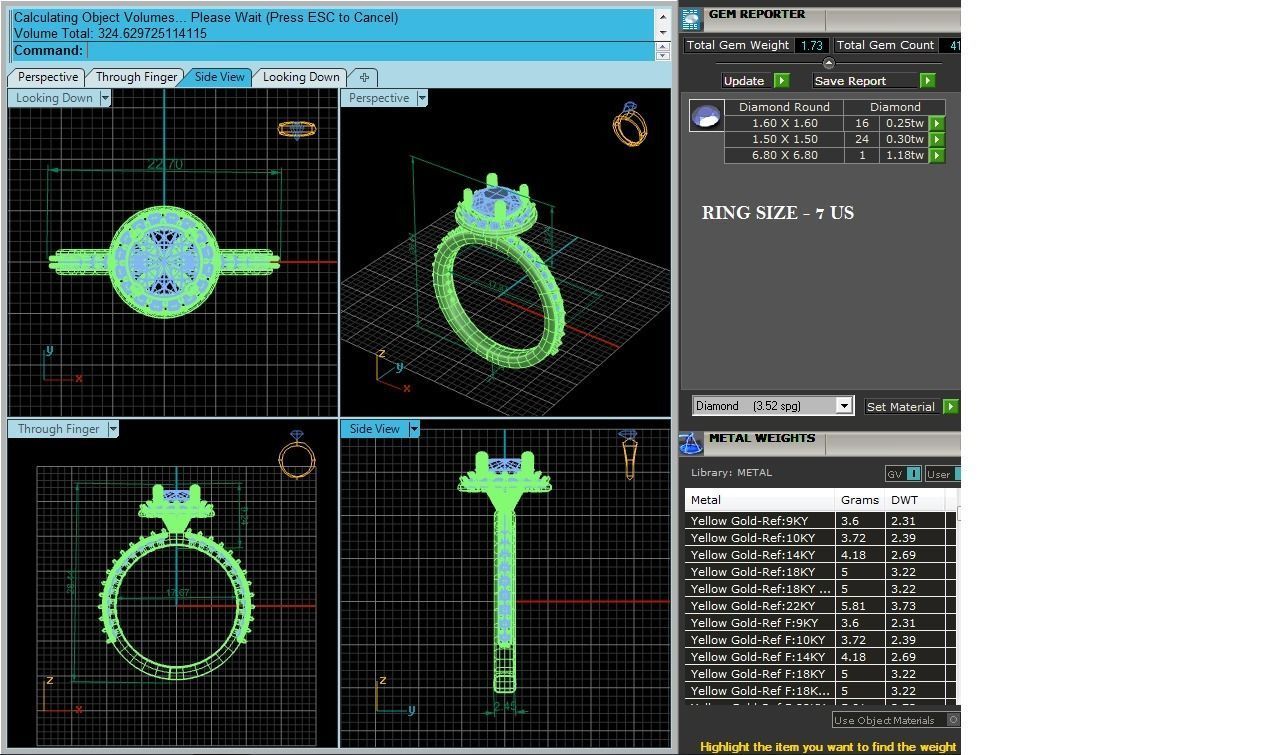Round Halo solitaire wedding engagement ring with 360 view 3D print model_4