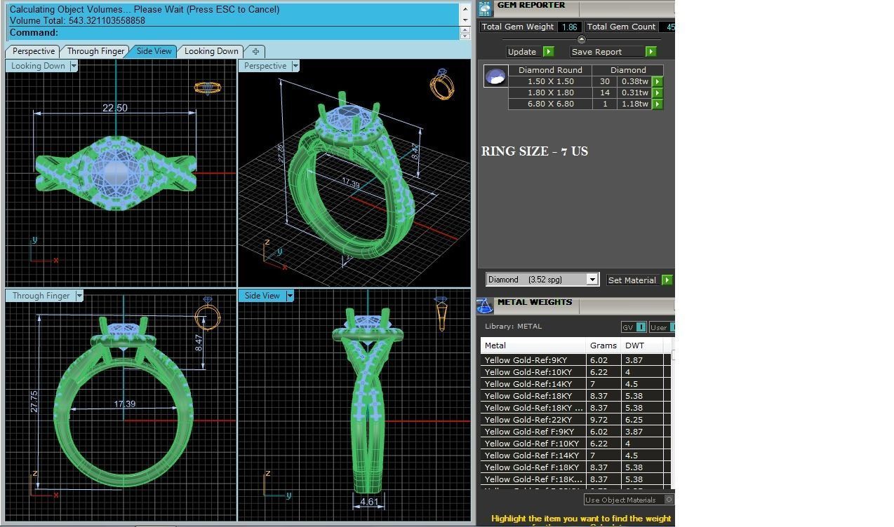 Round Halo solitaire wedding engagement ring with 360 view 3D print model_4