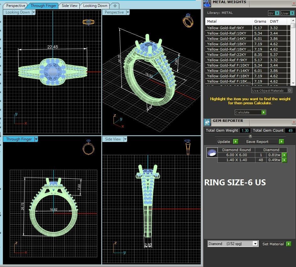 Cushion Halo solitaire wedding engagement ring with 360 view 3D print model_6