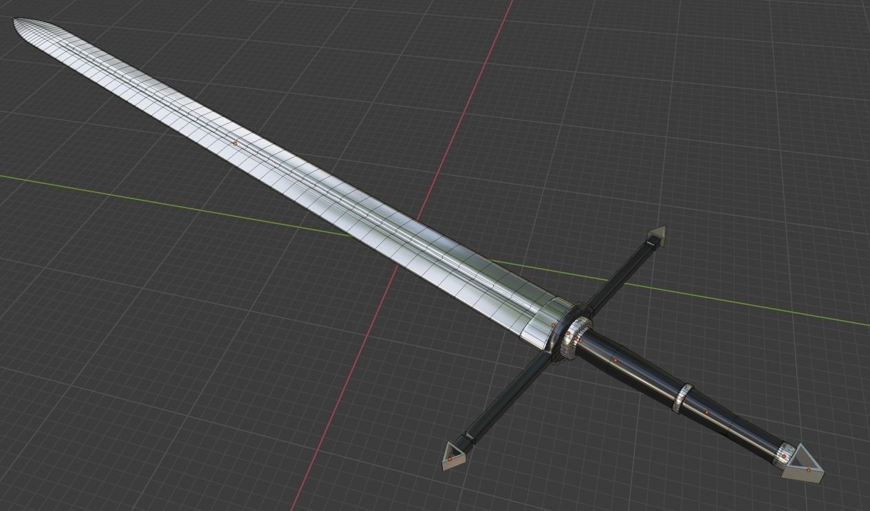 Great Sword Low-poly 3D model_2