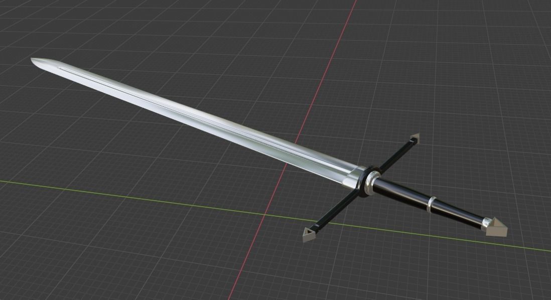 Great Sword Low-poly 3D model_1