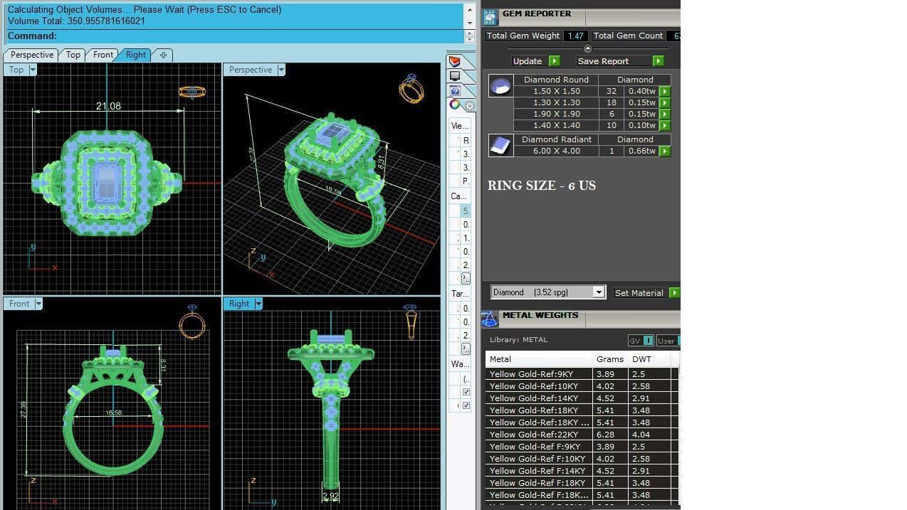 Emerald Halo solitaire wedding engagement ring with 360 view 3D print model_4