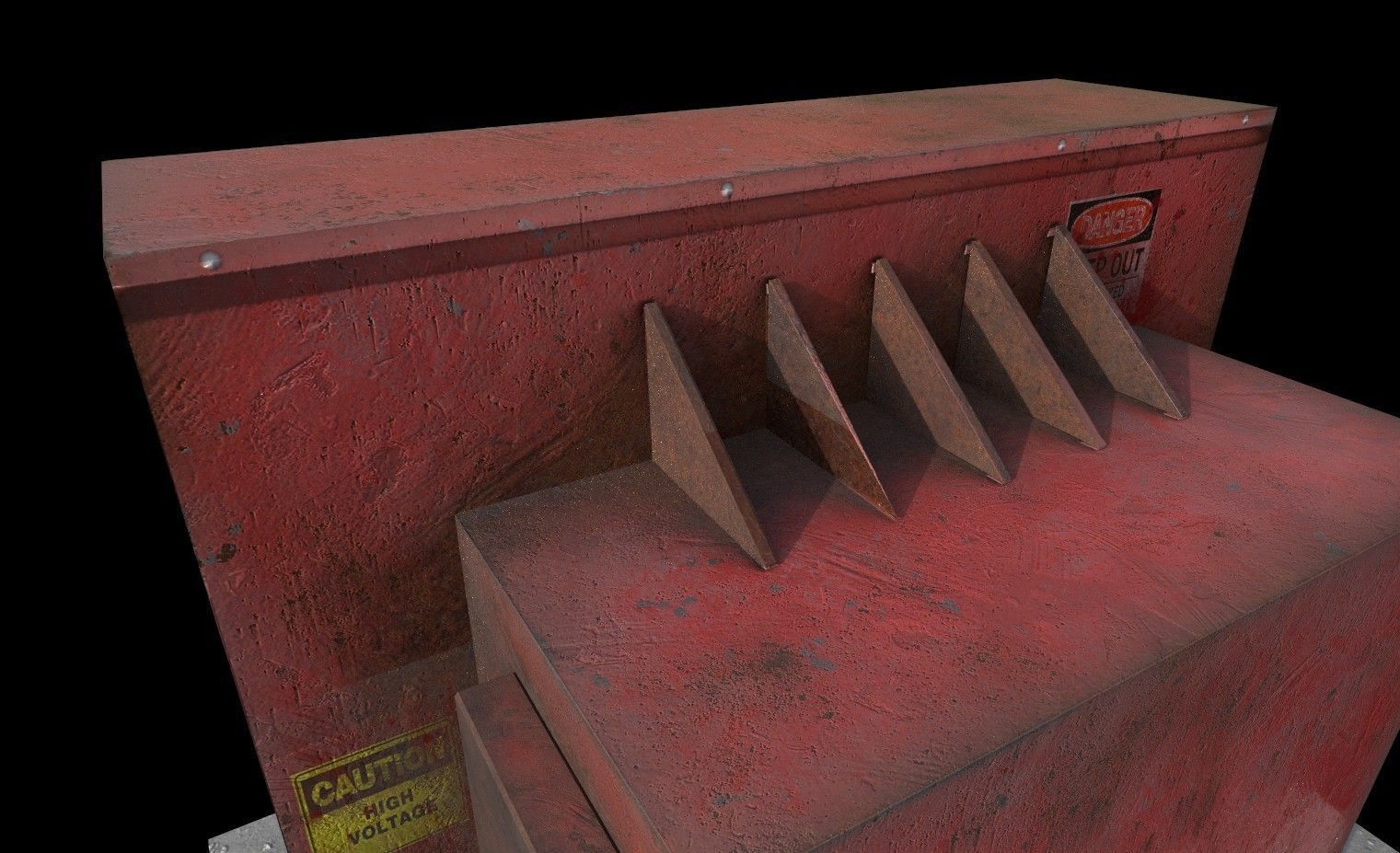 industrial transformer - Low Poly - PBR Low-poly 3D model_9