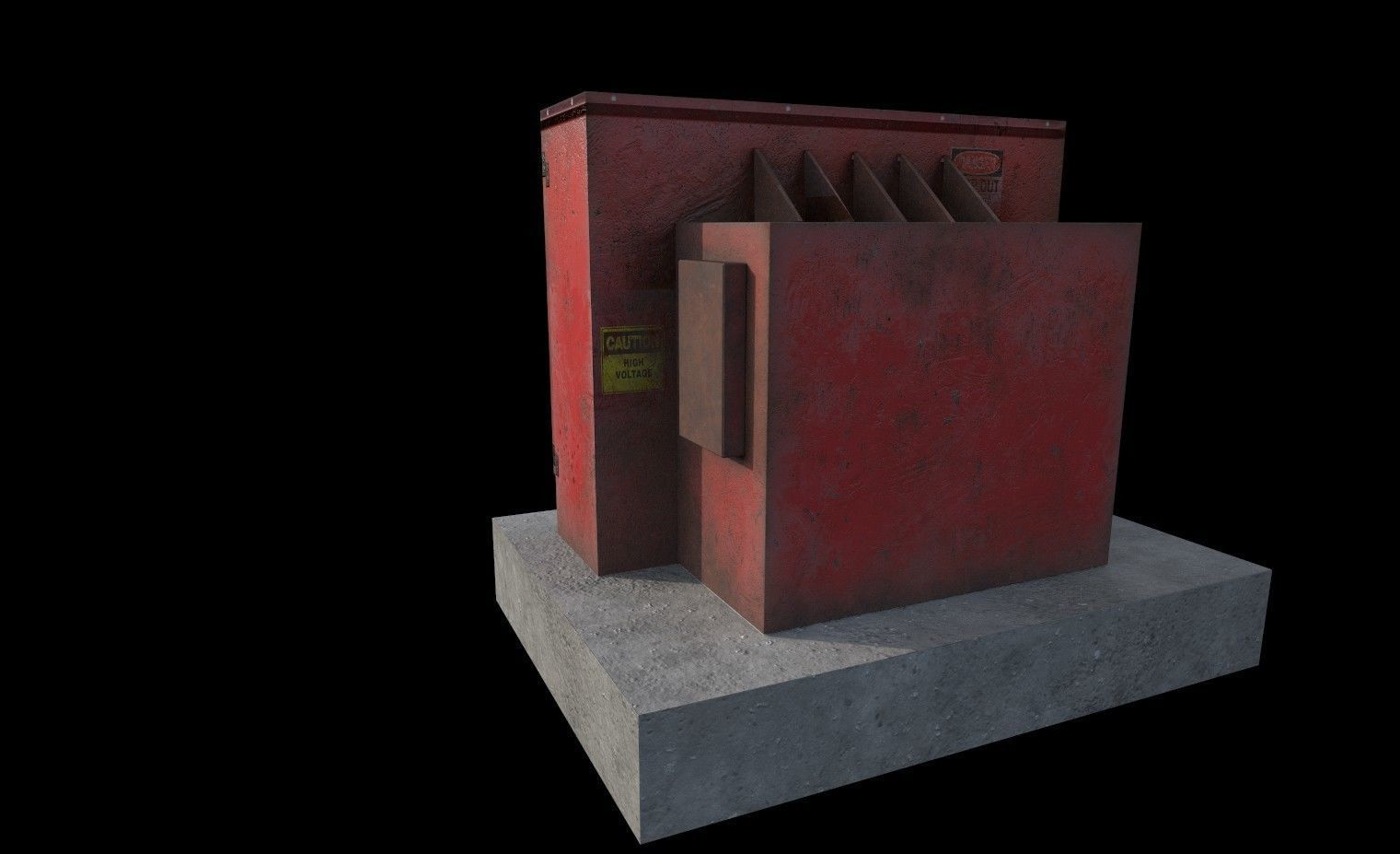 industrial transformer - Low Poly - PBR Low-poly 3D model_17