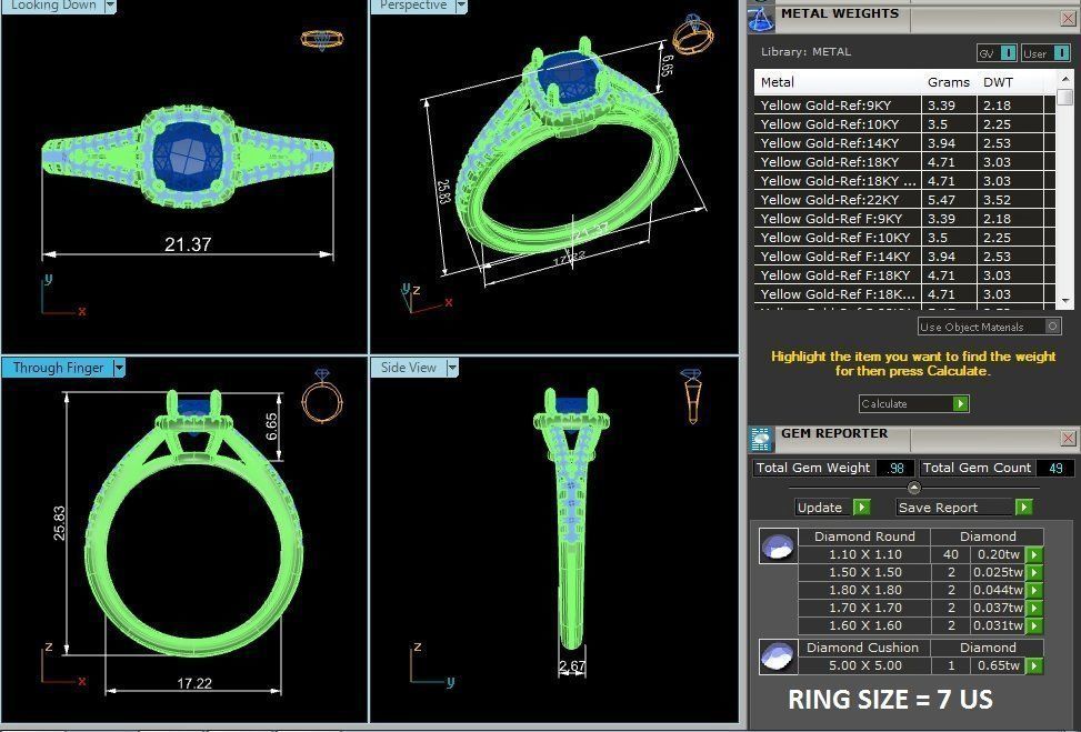 Round Halo solitaire wedding engagement ring with 360 view 3D print model_4