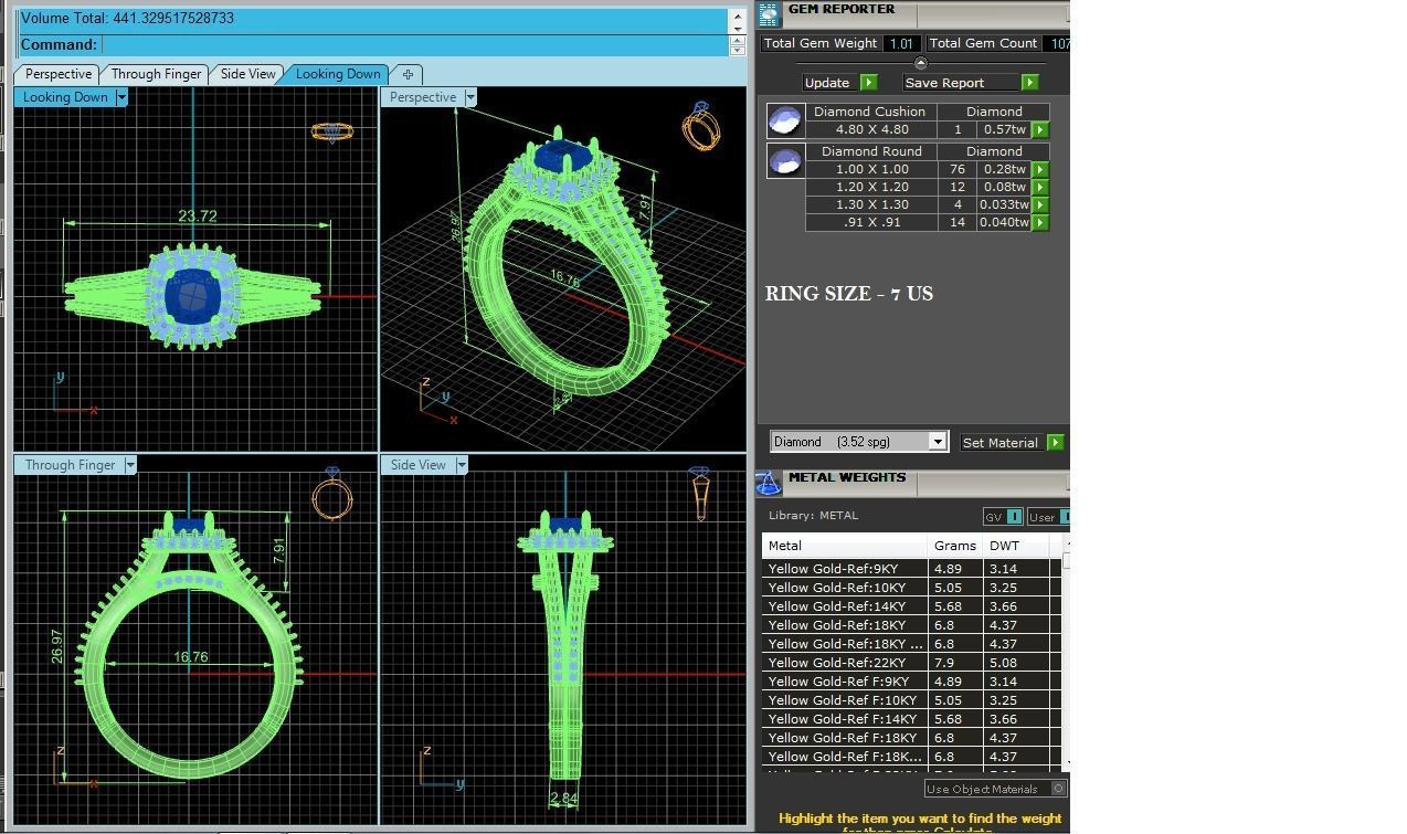 Round Halo solitaire wedding engagement ring with 360 view 3D print model_4