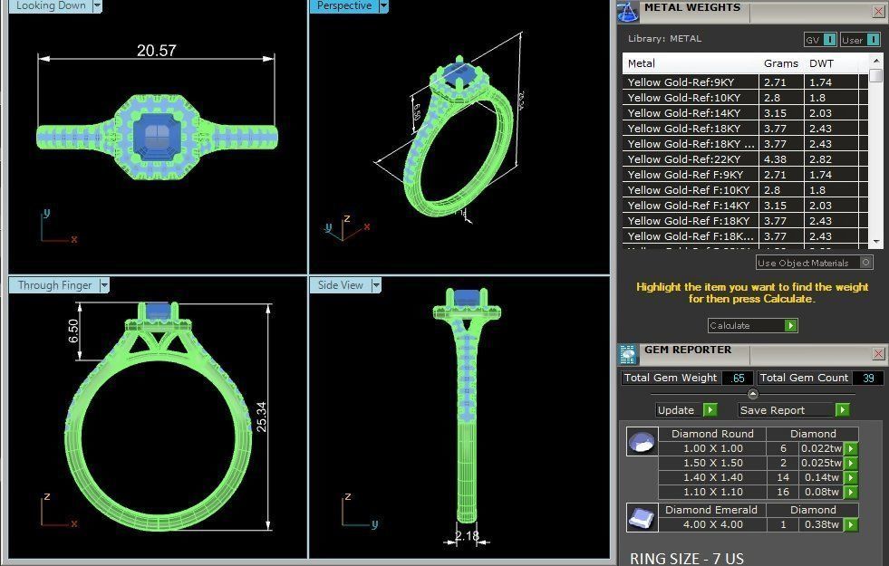 Asscher Halo solitaire wedding engagement ring with 360 view 3D print model_4