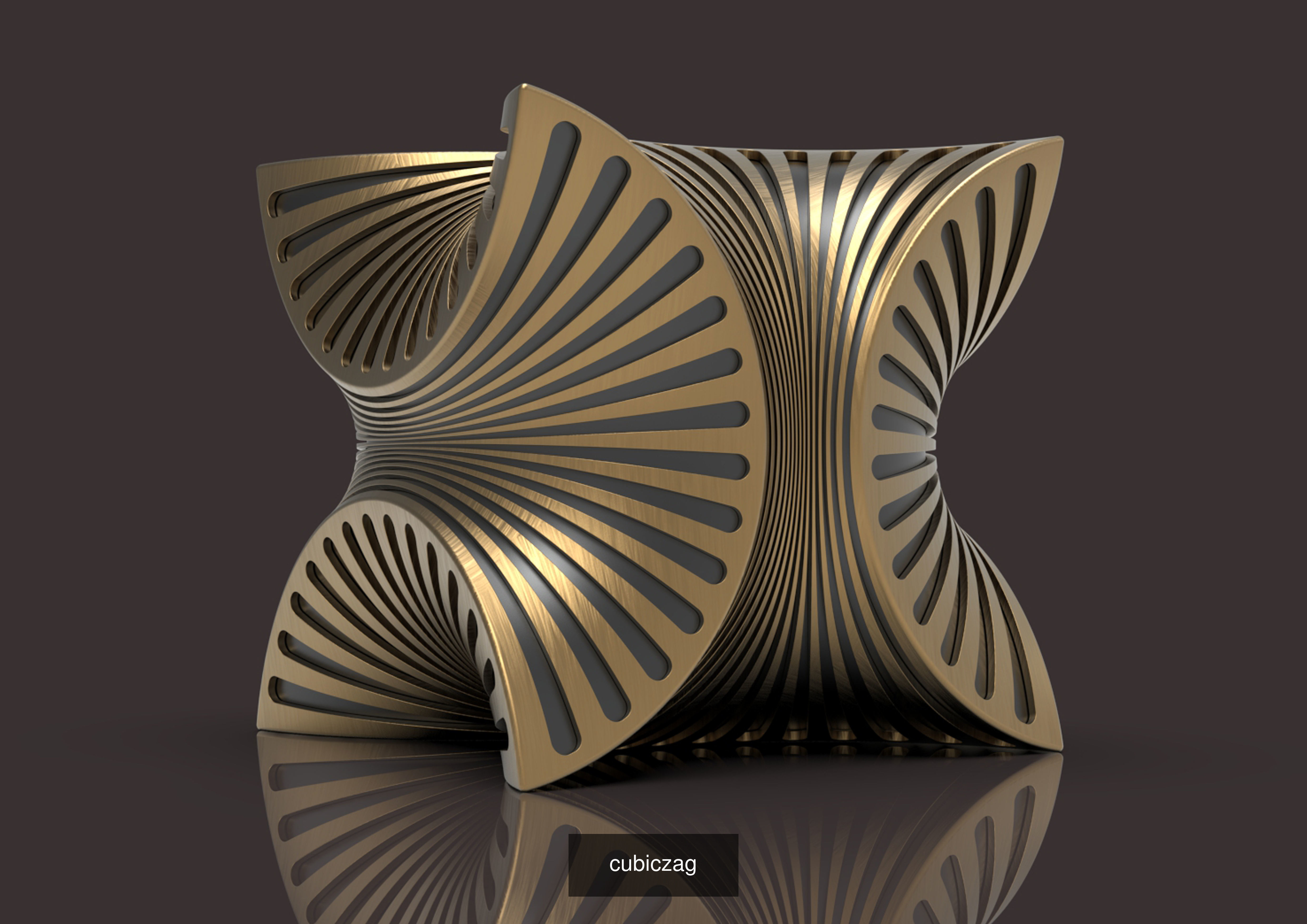 decor colorful shell with stripes 3D Model Collection_1