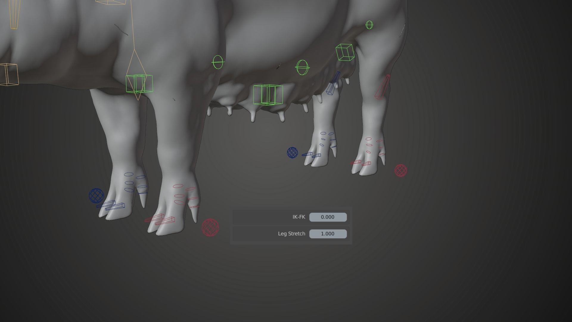 Female Pig with 2 Animations VFX Grace 3D model_14