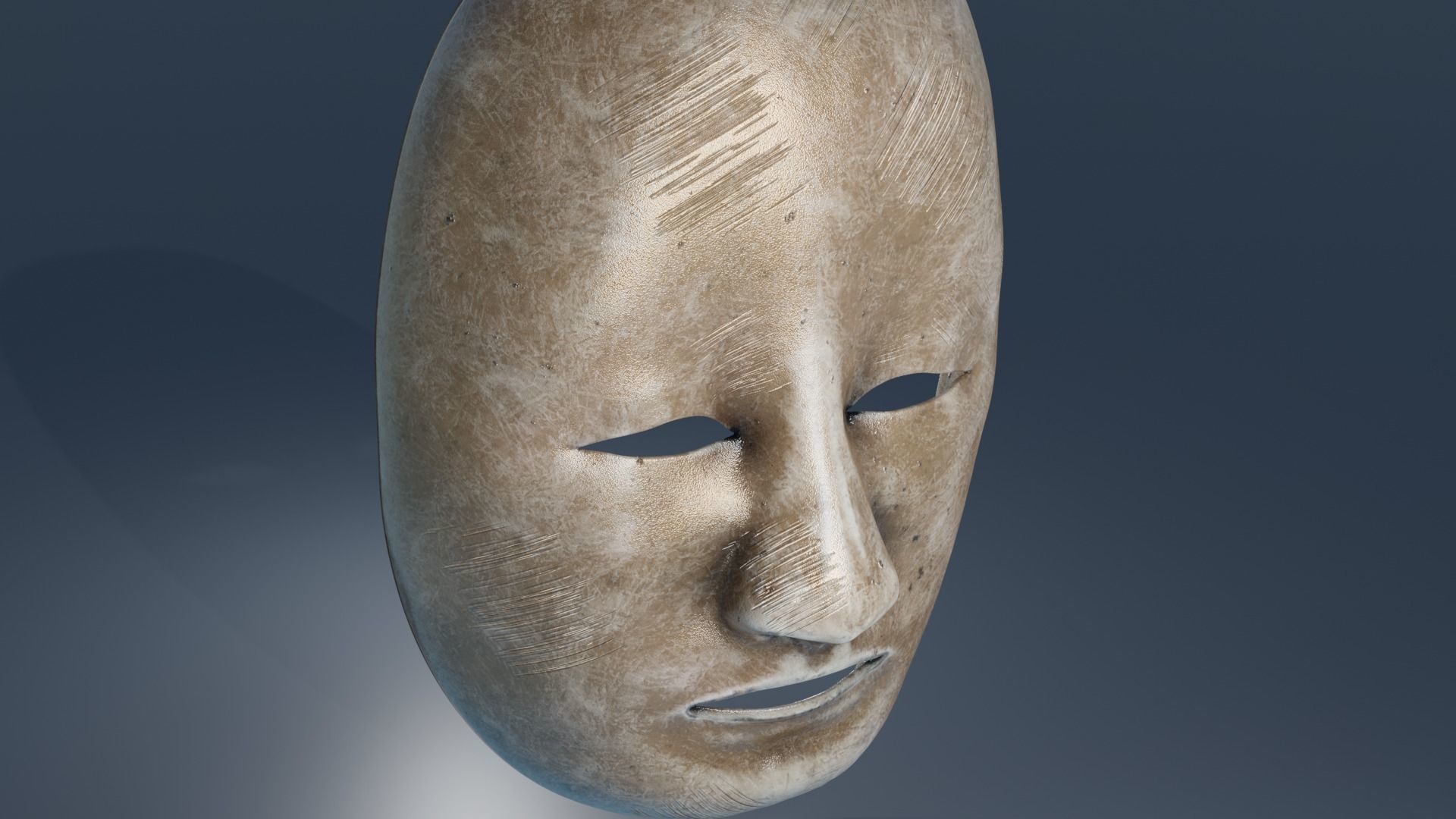 Ancient Noh Mask 3D model_2