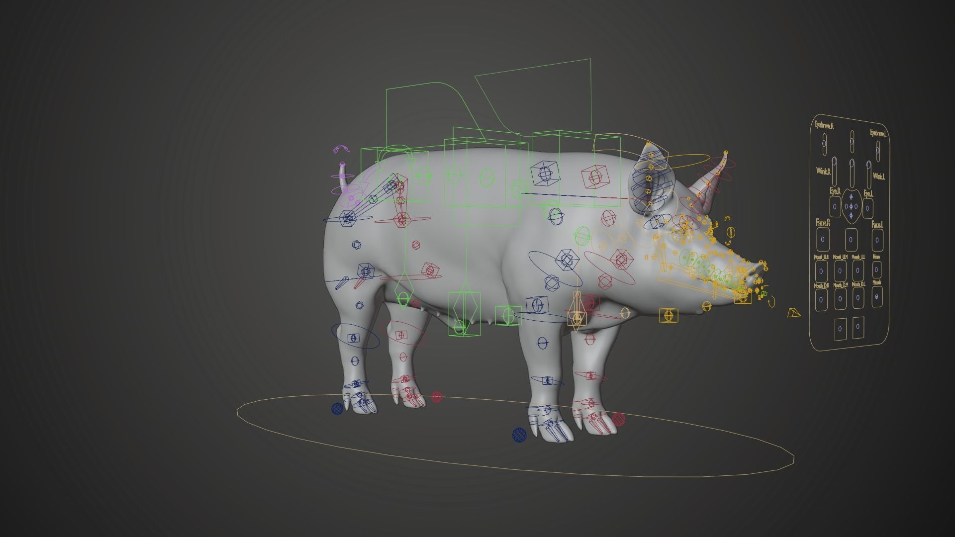 Male Pig with 7 Animations VFX Grace 3D model_18
