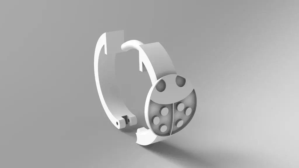 lady bug earrings 3D model_0
