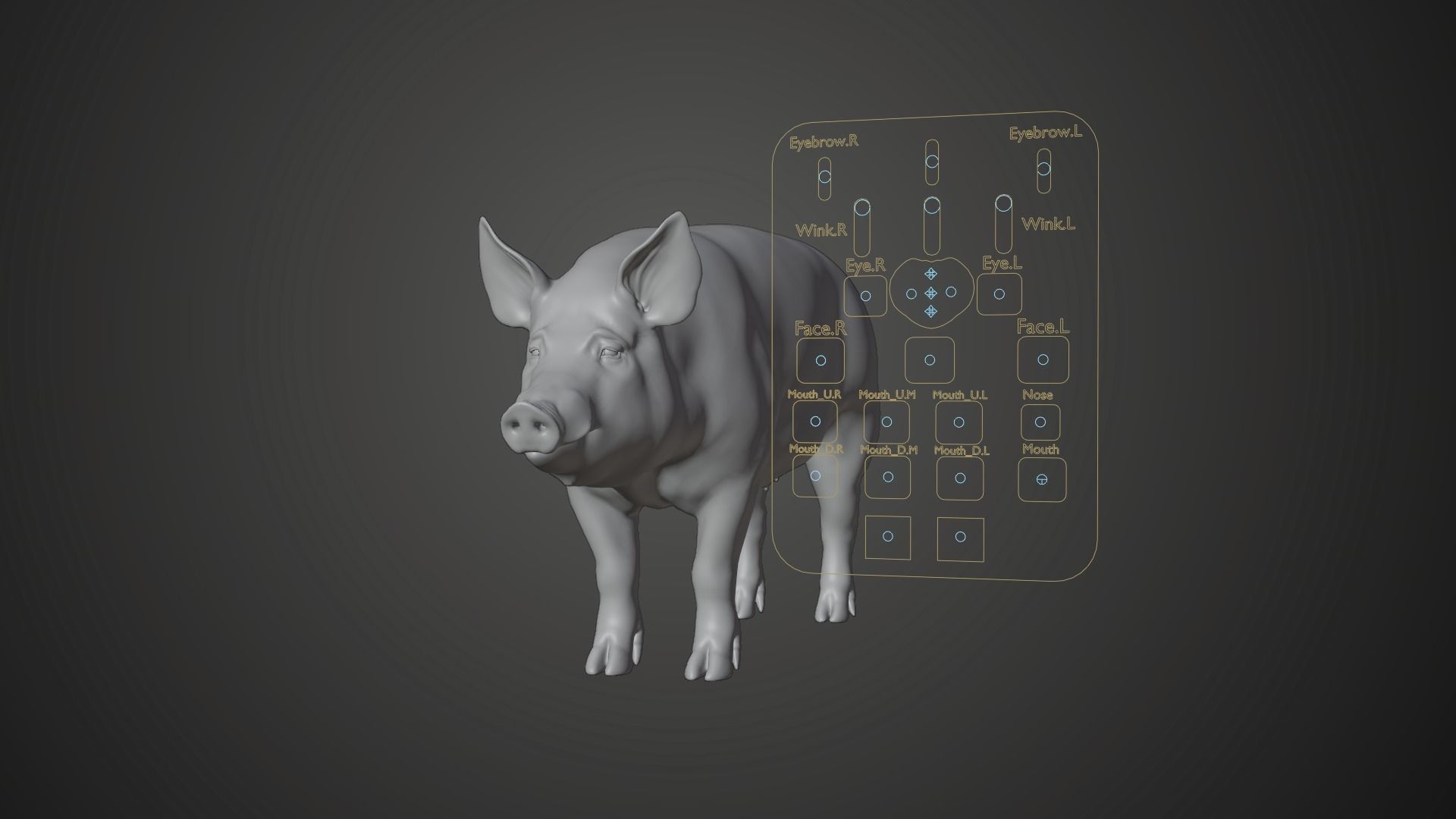 Male Pig with 2 Animations VFX Grace 3D model_15