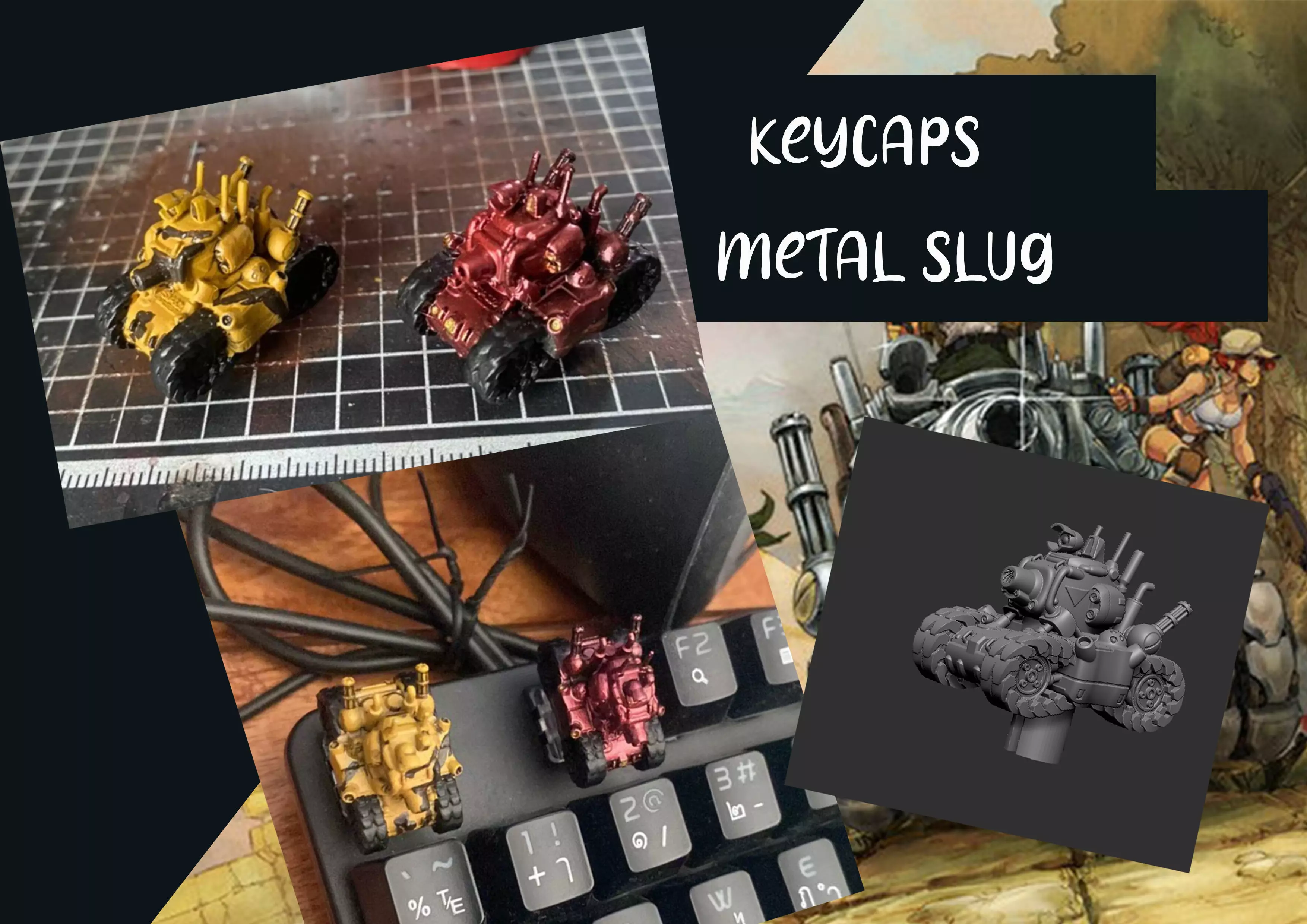 Keycaps  tankmetal slug 3D print model_0