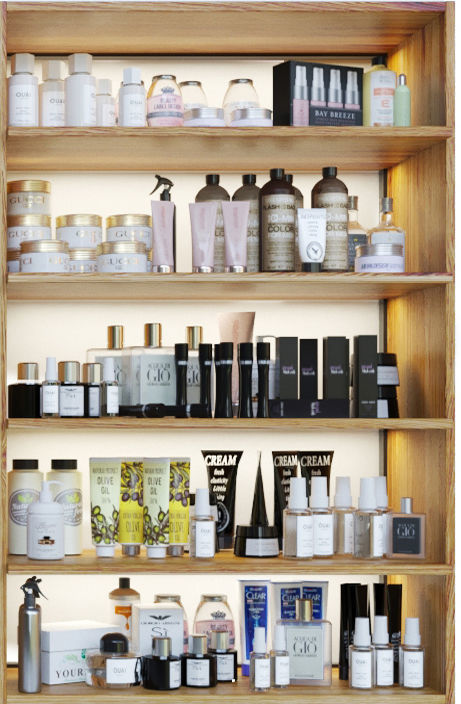 Showcase with cosmetics 22 3D model_4