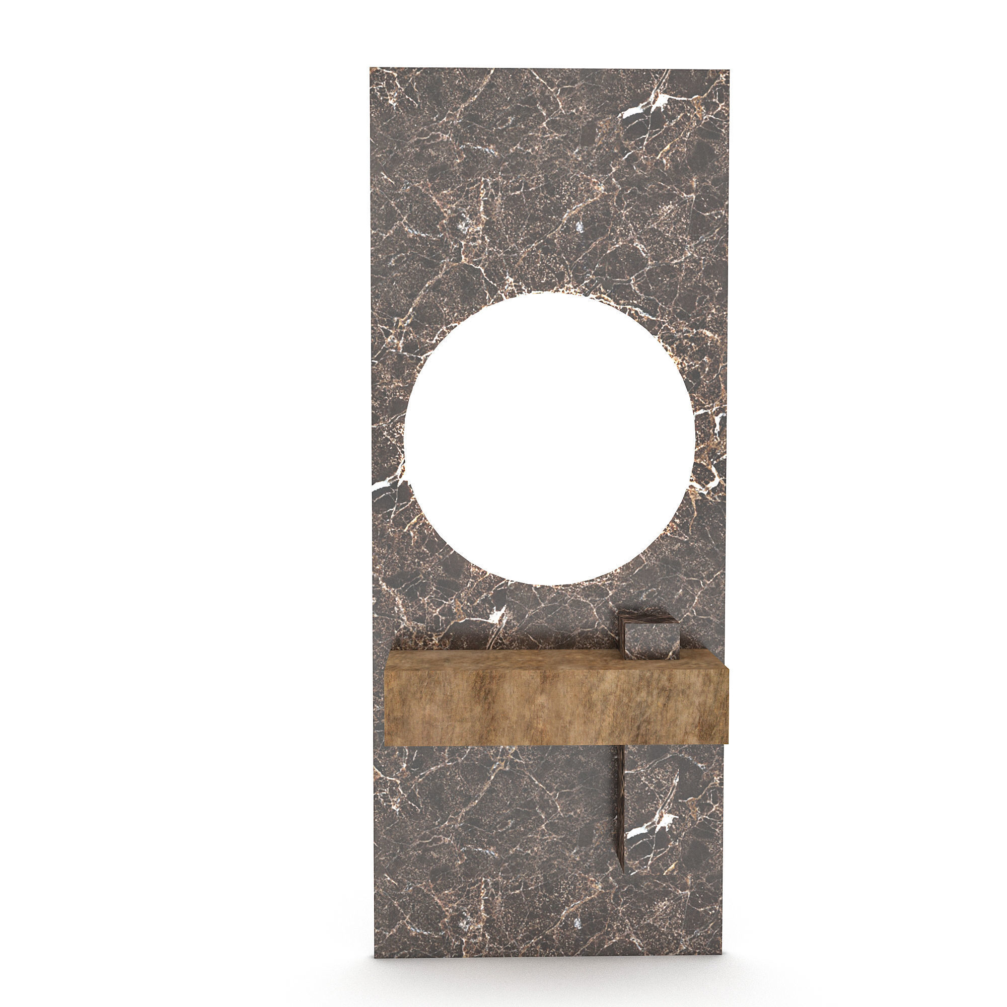 3D natural bathroom sink 02 Low-poly 3D model_2