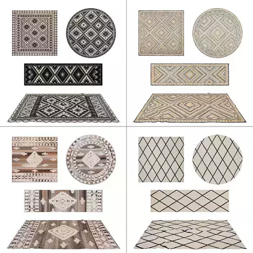 4 in 1 Rug Collection No 28 Low-poly 3D model