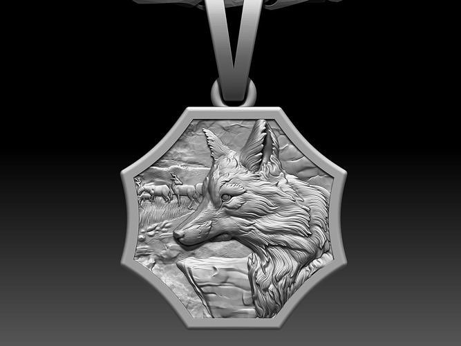 Wolf pendant Silver Gold  Print 3D print model