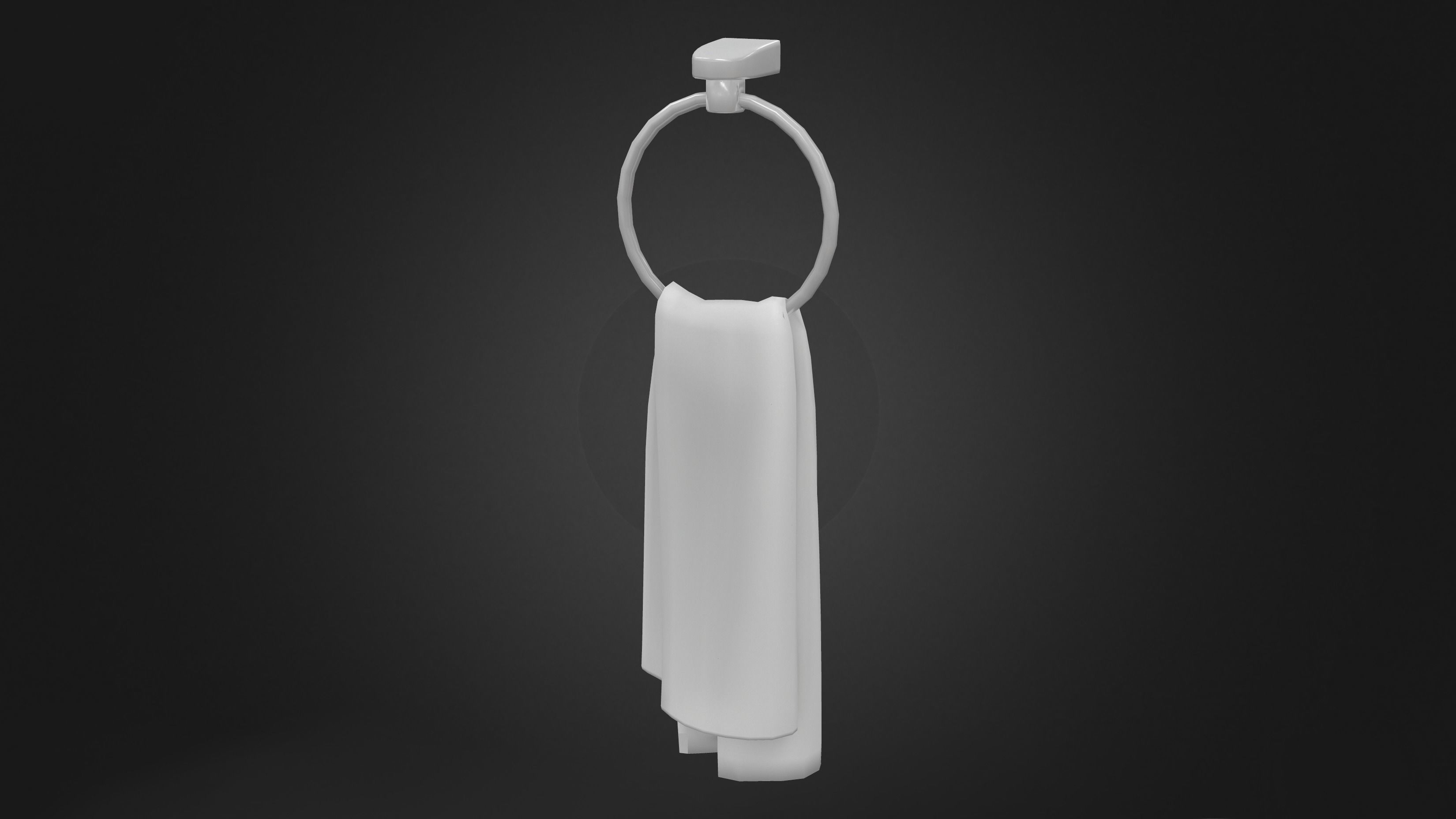 Bath Towel Ring Low-poly 3D model_5