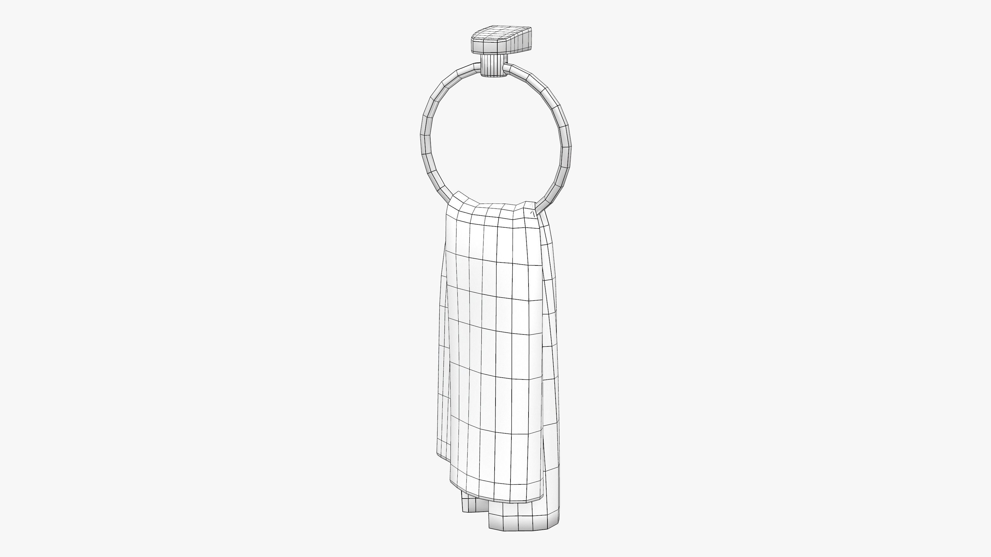 Bath Towel Ring Low-poly 3D model_4