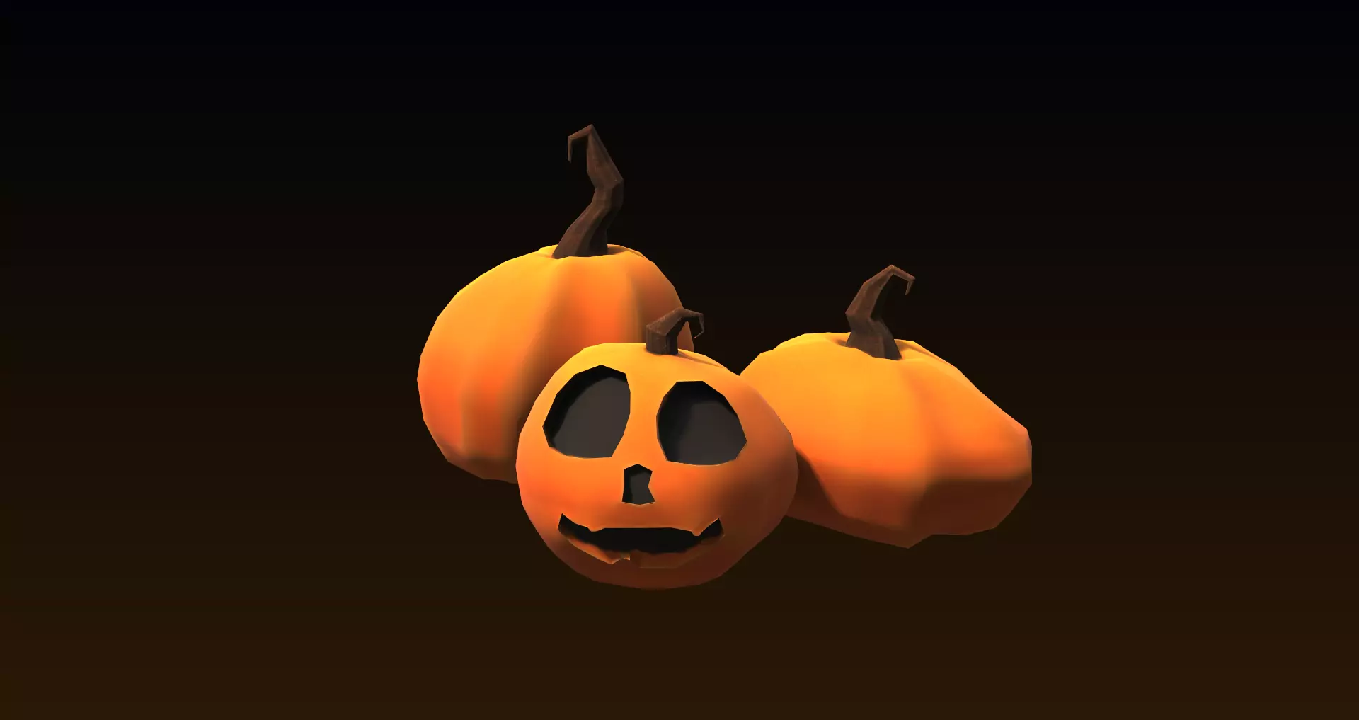 3D model Cartoon style low poly pumpkin game models VR / AR / low-poly ...