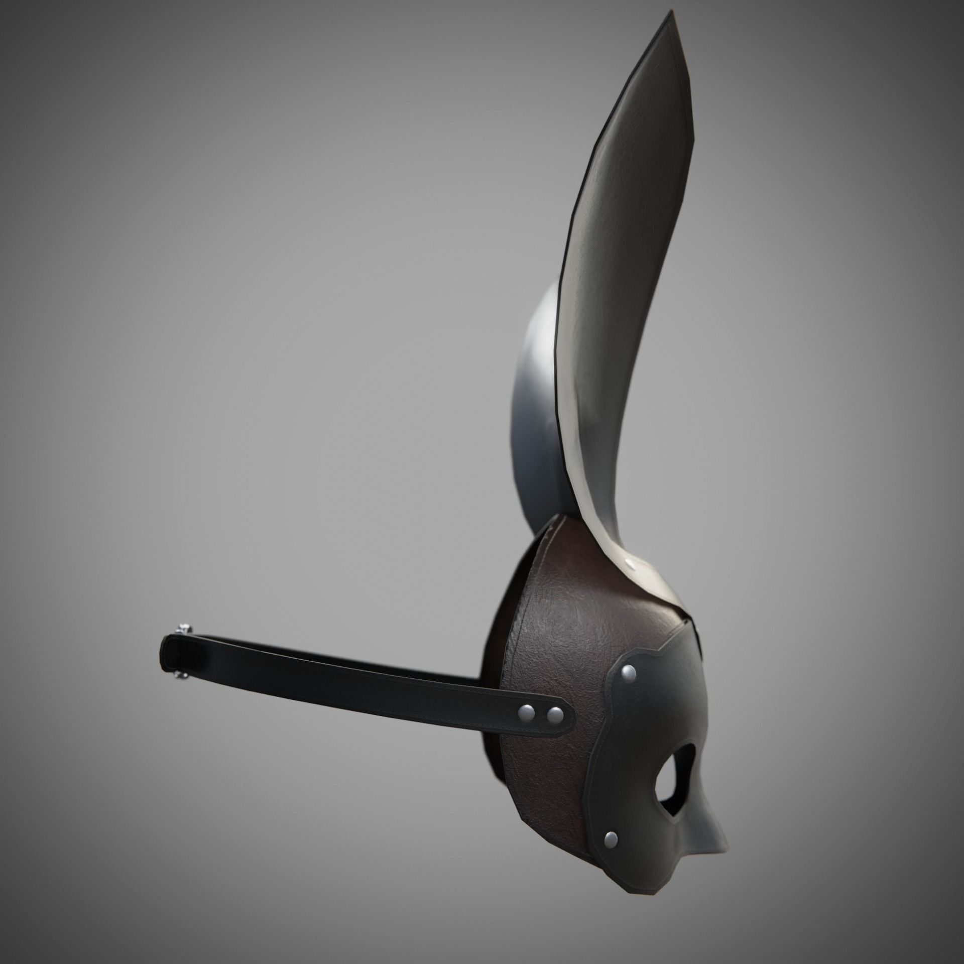 Bunny rabbit leather face mask multicolor set Low-poly 3D model_3