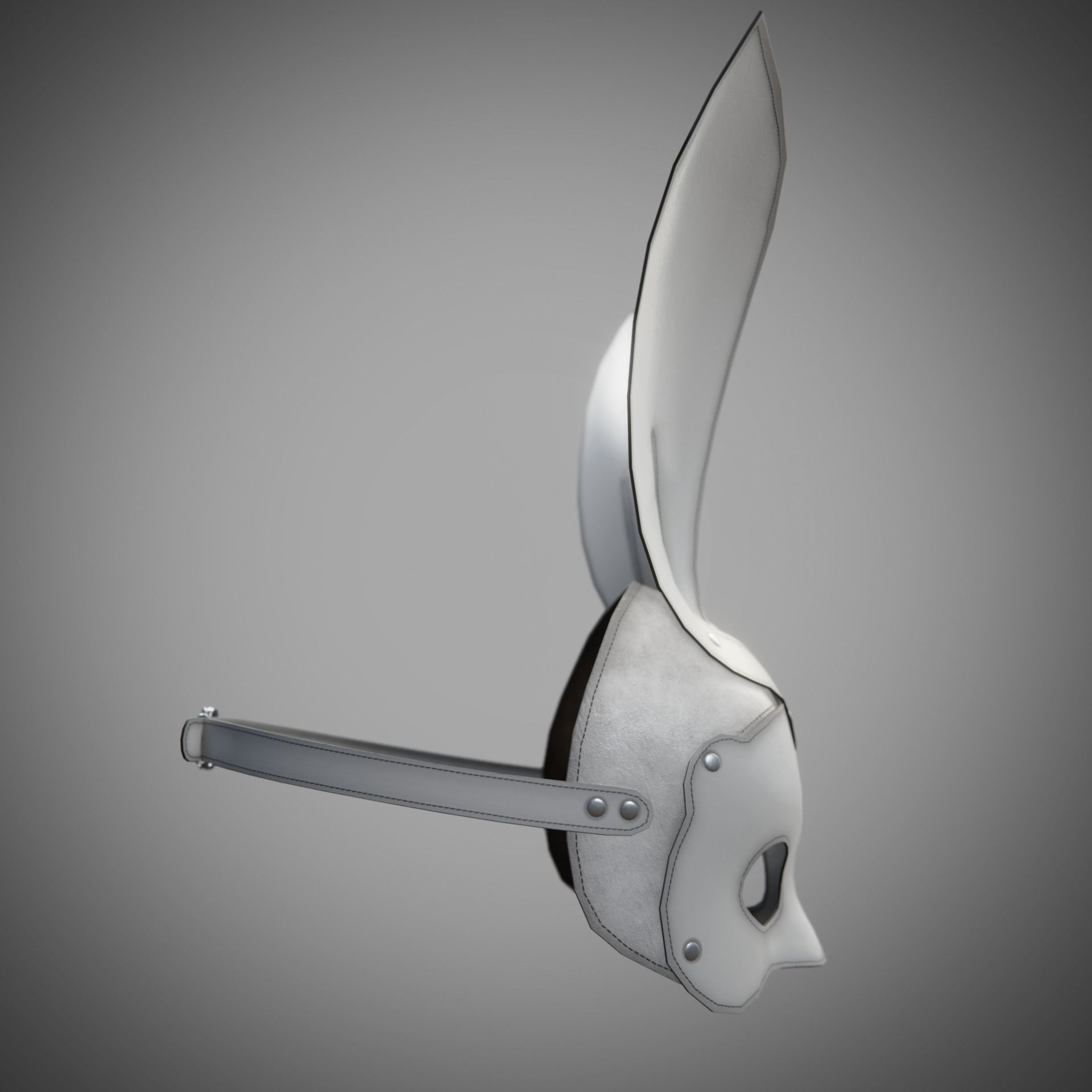 Bunny rabbit leather face mask multicolor set Low-poly 3D model_21