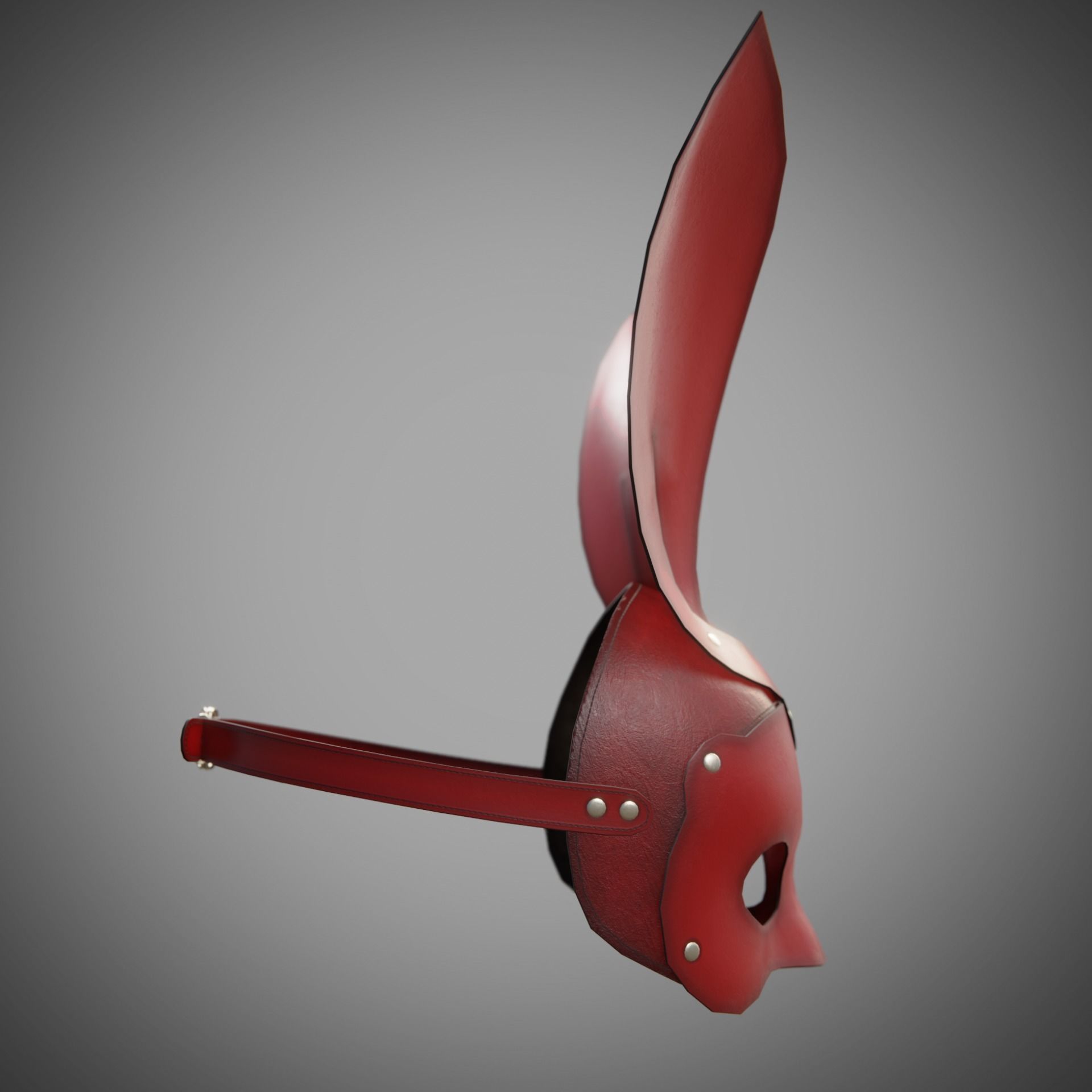 Bunny rabbit leather face mask multicolor set Low-poly 3D model_15