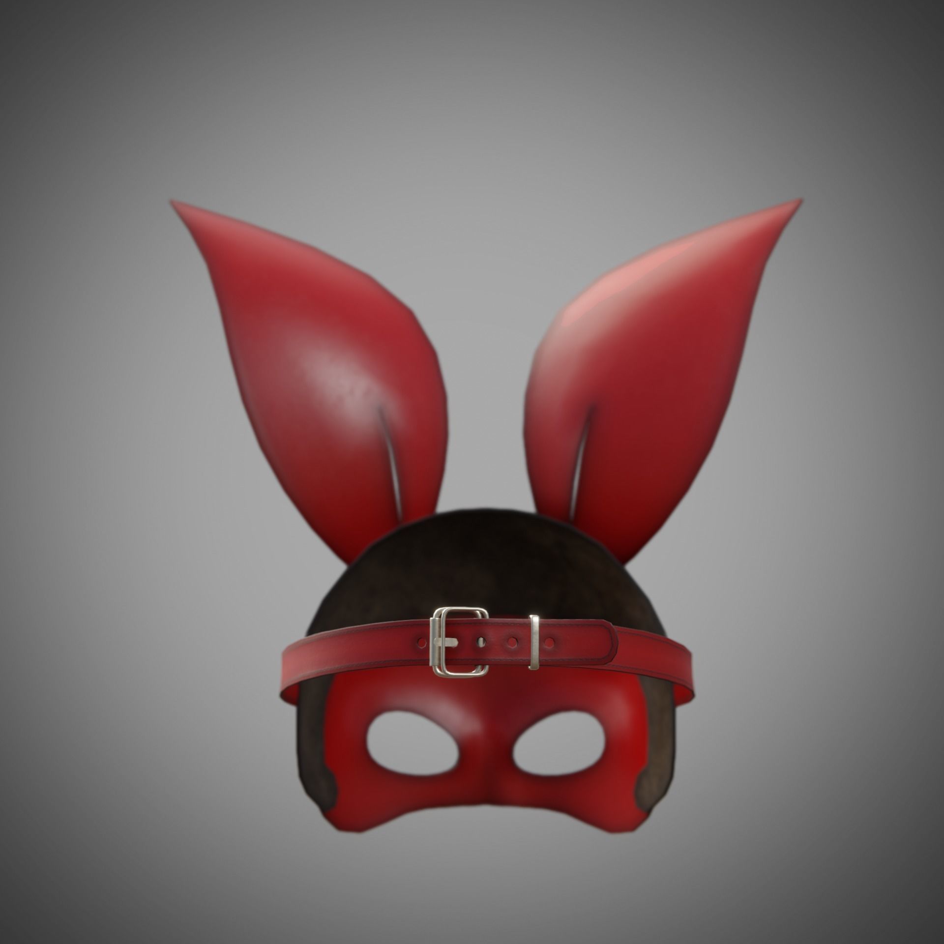 Bunny rabbit leather face mask multicolor set Low-poly 3D model_16