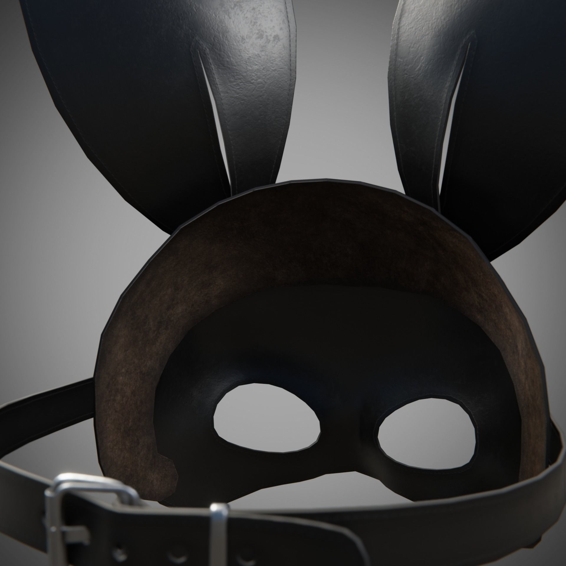 Bunny rabbit leather face mask multicolor set Low-poly 3D model_38
