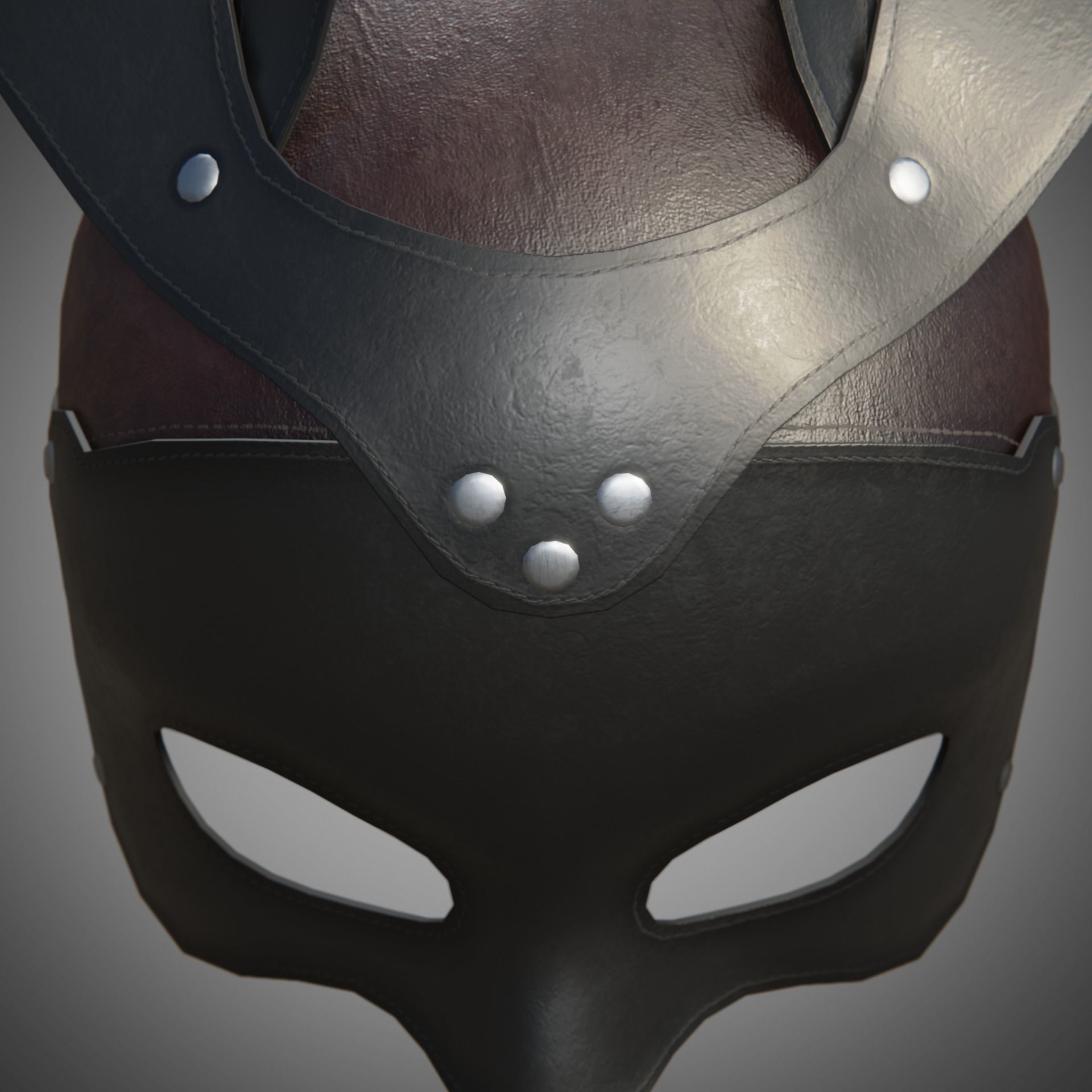 Bunny rabbit leather face mask multicolor set Low-poly 3D model_34