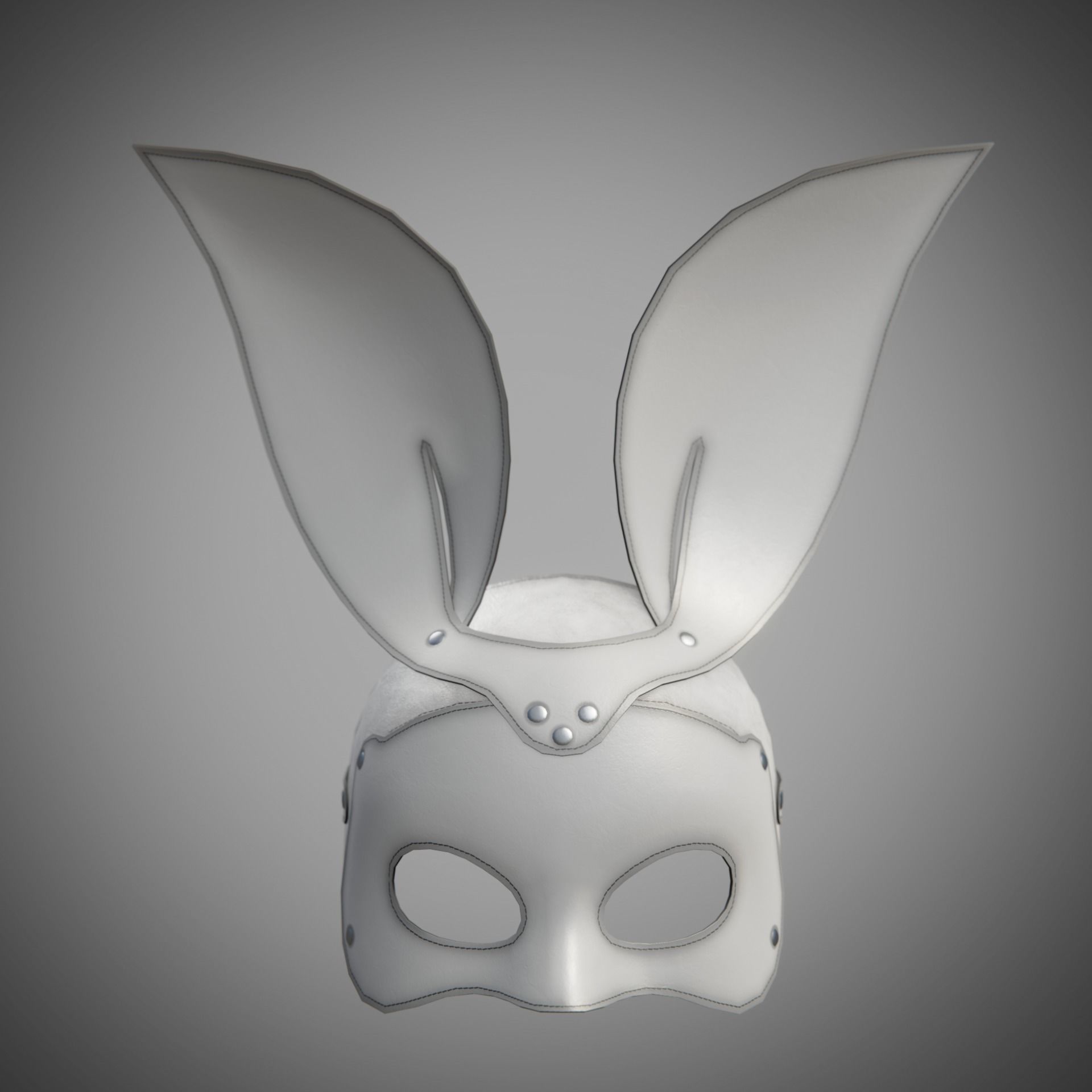 Bunny rabbit leather face mask multicolor set Low-poly 3D model_19