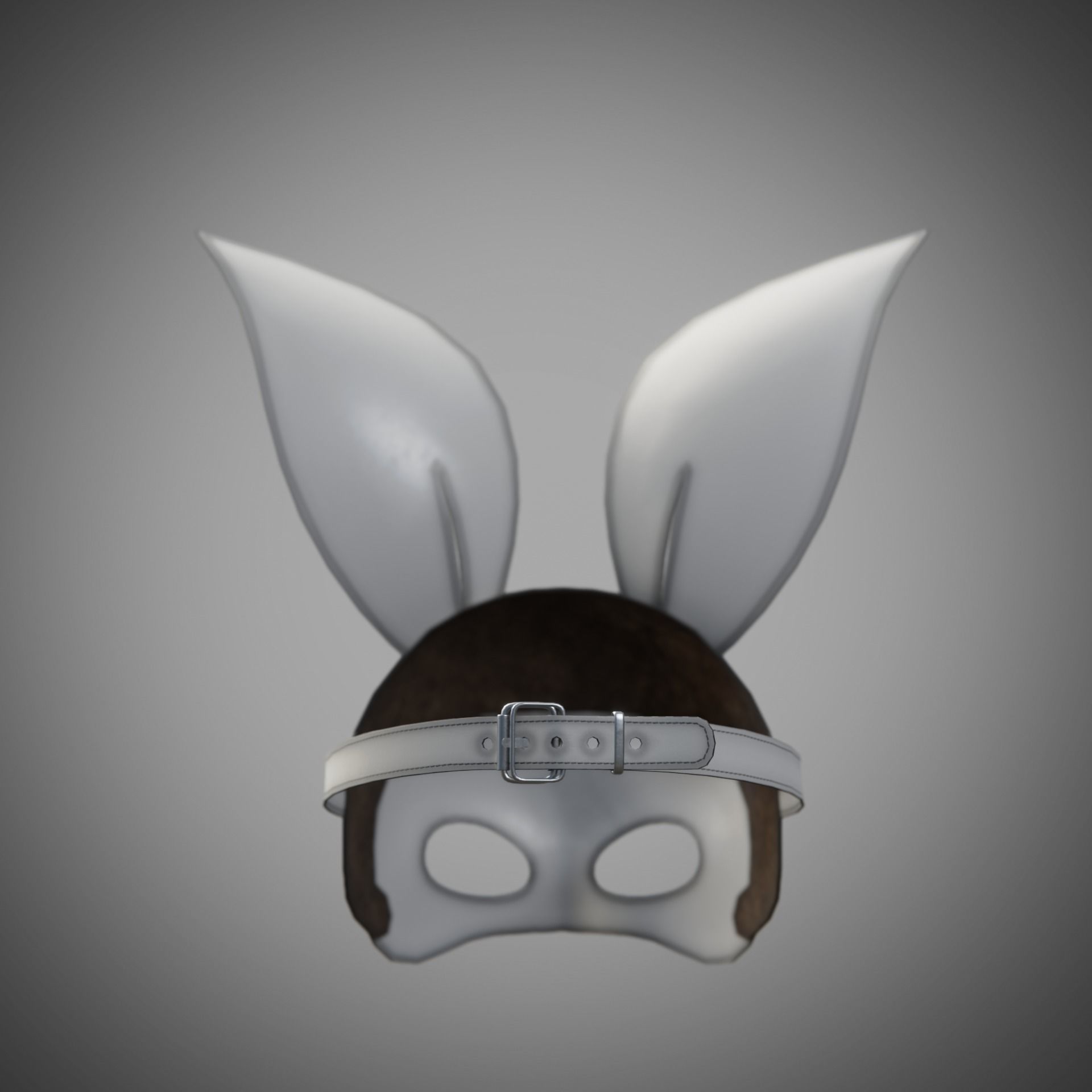 Bunny rabbit leather face mask multicolor set Low-poly 3D model_22