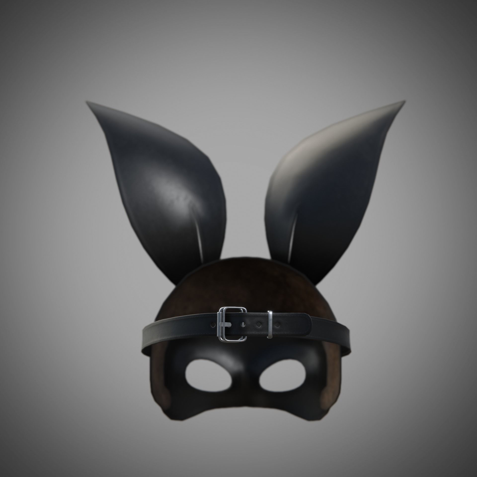 Bunny rabbit leather face mask multicolor set Low-poly 3D model_4